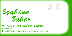 szabina baber business card